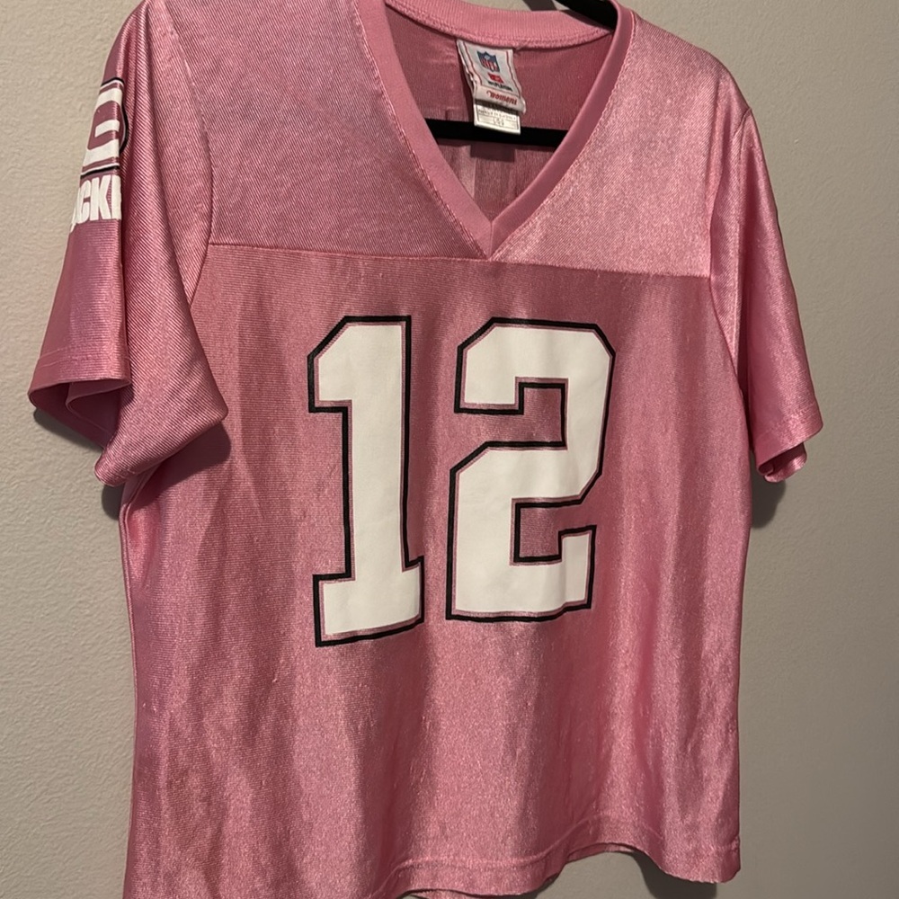 NFL Players Jersey Pink Aaron Rogers Packers Women’s Large #12 Sports Football - Picture 12 of 13